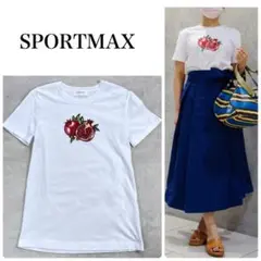 スポーツマックス　Max Mara ザクロ　スパンコール　ビジュー　Tシャツ　S