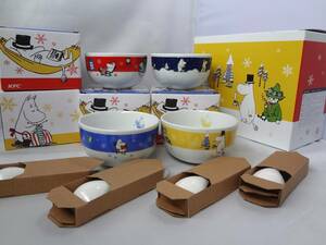 未使用　KFC　MOOMIN　ケンタッキー　ムーミン　スプーン付きボウル　4種セット　食器　箱付き　コンプリート　フルコンプ