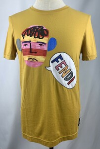 FENDI フェンディ フェイスTシャツ 48 イエロー トップス モンスター 半袖 ズッカ 正規品 72