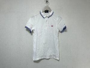 本物フレッドペリーFREDPERRYタイトコットン半袖ポロシャツメンズミリタリービジネススーツアメカジサーフXS白ホワイトゴルフスポーツ