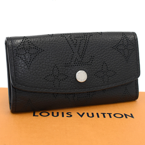 ルイヴィトン キーケース ミュルティクレ 4 M64054 マヒナ レザー ブラック LOUIS VUITTON