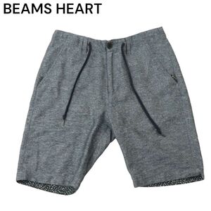 21SS★ BEAMS HEART ビームス ハート 春夏 花柄使い★ カラミ イージー ハーフ ショート パンツ Sz.S　メンズ ネイビー　A4B02949_6#P