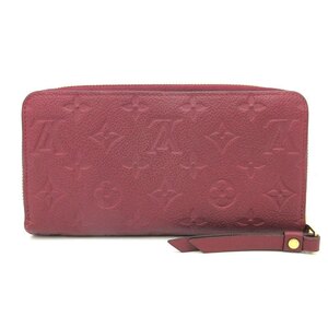 ルイヴィトン ジッピーウォレット レザン 赤系 長財布 ラウンドファスナー ABランク モノグラムアンプラント M62214 LOUISVUITTON 中古