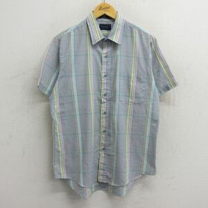 L/古着 リーバイス Levis 半袖 シャツ メンズ 00s グレー他 チェック 23aug07 中古 トップス