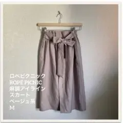 ROPÉ PICNIC 麻調アイラインスカート38M