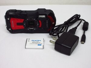 y9589 動作品 RICOH WG-60 コンパクトデジタルカメラ 防水 互換バッテリー/充電コード付属　防塵 水中撮影 リコー デジカメ