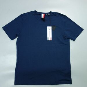 未使用タグ付 ROSSIGNOL ロシニョール ロゴパッチ 半袖Tシャツ ネイビー メンズ L