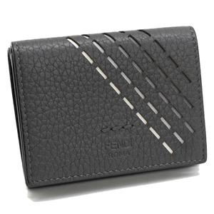 新品同様 フェンディ コンパクト財布 三つ折り財布7M0280-A9ZF セレリア グラデーションステッチ グレー FENDI