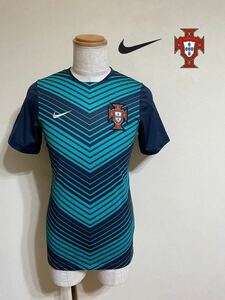 NIKE ナイキ サッカー ポルトガル代表 プラクティスシャツ ウェア ドライフィット トップス サイズS 半袖 165/84A ネイビー エメグリ