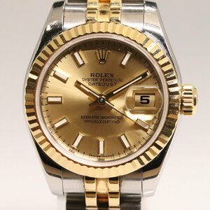 ロレックス デイトジャスト 自動巻 腕時計 Ref.179173 Cal.2235 レディース F番 付属品あり YG×SS コンビ ROLEX