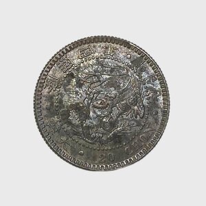 Y371 朝鮮銀貨 大韓 隆熙四年 二十錢 銀貨 直径約20.41mm 重量約4.1g 厚み約1.49mm