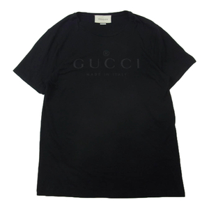 GUCCI グッチ 18SS 441685 X3A80 イタリア製 ロゴ プリント クルーネック Tシャツ ブラック系 【中古】