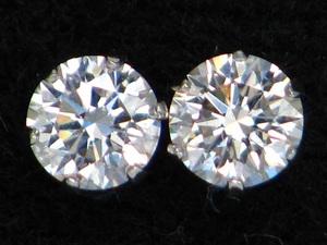 【宝石屋本舗】計0.537ct　G-SI2-Good　H-SI2-Good　天然ダイヤモンド　PT900ピアス（GGSソーティング（検査証）付