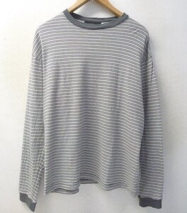 ◆UA GREENLABEL アローズ グリーンレーベル 24aw マルチ ボーダー リンガー Tシャツ カットソー グレー サイズL 美