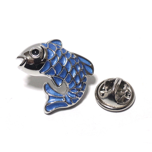 ラペルピン★ピンズ　魚　フィッシュ　ブルー　青　釣り　フィッシング　pin-1331