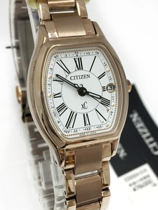 新品未使用品!! CITIZEN XC/クロスシー サクラピンク エコドライブ電波 TITANIA HAPPY FLIGHT ES9354-51A トノー型 ウォッチ レディース