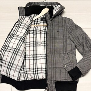 BURBERRY BLACK LABEL バーバリーブラックレーベル 2way ダウンジャケット チェック柄 ノバチェック ホースロゴ Mサイズ アウター