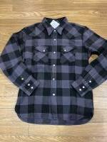 THE FLAT HEAD FN-SNW-101L BLOCK FLANNELウエスタンSHIRT グレー/ブラック 38サイズ