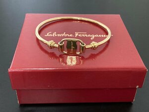 極美品！！●Salvatore Ferragamo サルヴァトーレ フェラガモ ブレスレット ゴールドカラー レディース●