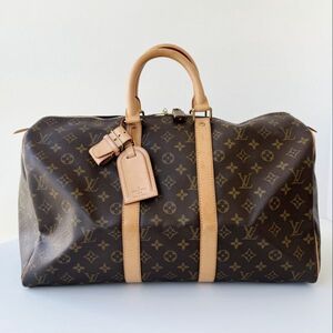 ◆ ルイ ヴィトン LOUIS VUITTON モノグラム キーポル 45 ボストンバッグ M41428 ブラウン レディース メンズ トラベル 旅行 かばん