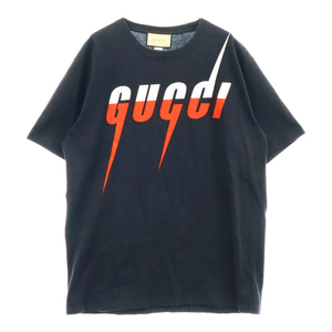 GUCCI グッチ Blade Print Tee ブレードロゴ プリント半袖Tシャツカットソー 565806 XJAZY ブラック