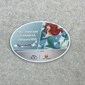 JAL　ステッカー　アリエル　日本航空　JAPAN AIRLINES シール　DREAM EXPRESS Disney 100 ディズニー