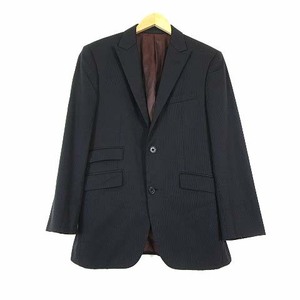 バーバリーブラックレーベル BURBERRY BLACK LABEL ジャケット ブレザー テーラード ストレッチ S 黒 チャコールグレー 国内正規品