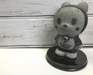 ○ 展示品 未使用 TAKAO 御影石 スタチュー ドラミちゃん 石像 園庭 置物 飾り 立姿 立像 インテリア 13cm ★