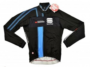 送料無料1★Sportful★スポーツフル Gruppetto Partial Windstopper ジャケット size:L ブラック/シアン