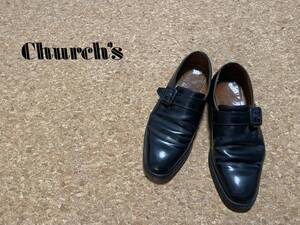 ◯ イングランド製 OLD Church’s モンクストラップ シューズ / 旧チャーチ Westbury ウェストバリー 65F 73 三都市 黒 Mens #Sirchive