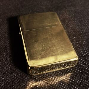 1986年12月製造 Zippo ジッポー 希少品 「送料無料」 発火石新品交換 着火確認済 ヴィンテージ ビンテージ 中古 ゴールド 金メッキ [番131]