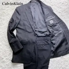 【美品】CalvinKlain カルバンクライン スーツ ストライプ ブラック