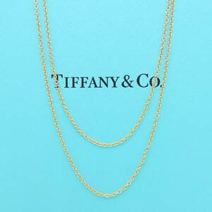 【送料無料】 未使用 Tiffany&Co. ティファニー イエロー ゴールド ロング チェーン ネックレスAu750 K18 60cm HA217