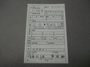 299.JR九州 宇宿 出札補充券