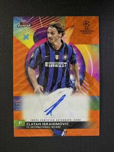 Zlatan Ibrahimovic ズラタン・イブラヒモヴィッチ 2023-24 Topps Finest UEFA CL AUTO 直筆サインカード Refractor Inter Milan 25枚限定