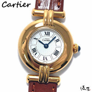 【カルティエ】マストコリゼ 6ローマン 極美品 QZ ヴィンテージ レディース 時計 Cartier colisee 俵屋