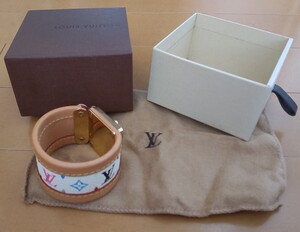 送料込み！ほぼ新品！美品！LOUIS VUITTON ルイヴィトン マルチカラー モノグラム バングル/ブレスレット/ホワイト/腕輪/ルイ・ヴィトン