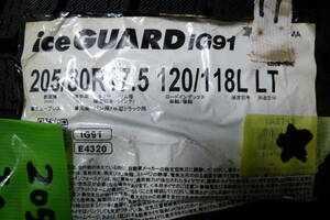 【☆　　】格安 ヨコハマタイヤ　　iceGUARD iG91　 205/80R17.5 120/118L LT　2019年製造　 2本のみ