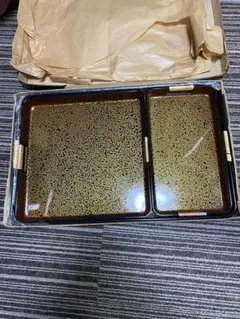 昭和レトロ 長期保管品　お盆　トレー　配膳用具　お盆 漆塗り 古道具