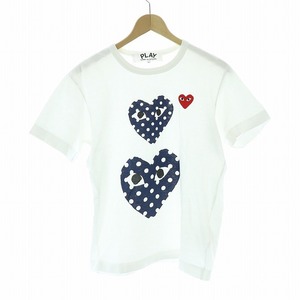 プレイコムデギャルソン PLAY COMME des GARCONS Tシャツ カットソー 半袖 クルーネック プリント S 白 ホワイト /AT ■OS メンズ