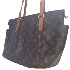 1円〜美品 LOUIS VUITTON ルイヴィトン トートバッグ M41016 トータリー モノグラム LV バッグ ヌメ革 ジップ ブラウン 袋付き 高級 一点物