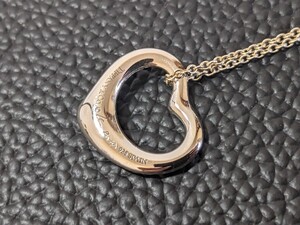 ★美品★Tiffany＆Co.　ティファニーオープンハートネックレス　エルサペレッティ　Silver925　箱保存袋付き　鏡面仕上げ