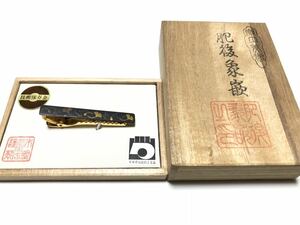 米野美術店 肥後象嵌 純金銀象嵌 8.0g 銀杏細工 タイピン 共箱付属S