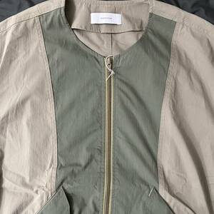 未使用 ファセッタズム FACETASM ノーカラー 2トーンジップアップ ジャケット ブルゾン 4 TWO TOWN BLOUSON