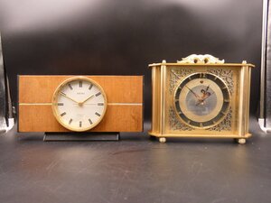 ★☆レトロ 置き時計 日本美術時計 Nマーク エレクトリック4石 / SEIKO トランジスタクロック 5石 動作品2台おまとめ☆★