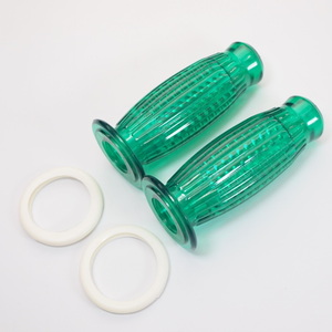 Pair of grips -BUBBLE Superflex 24mm green SuperFrexタイプ グリップ 透明緑 VESPA ベスパ 50s 100s ET3 Sprint Super GTR Rally 90ss