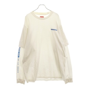 SUPREME シュプリーム 21SS Paneled L/S Top Long sleeve shirt パネル レイヤード ロングスリーブ 長袖Tシャツカットソー ホワイト/ブルー