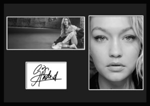 10種類!Gigi Hadid/ジジ・ハディッド/ファッションモデル/サインプリント&証明書付きフレーム/BW/モノクロ/ディスプレイ(1-3W）