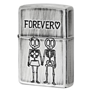 Zippo ジッポライター スカル 骸骨 ユーズド仕上げ FUNNY SKULL Forever Love. 骨になっても永遠の愛 2UDS-FOREVER メール便可