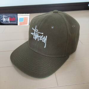 ★即決送込★USA製 90s OLD STUSSY CAP ブラウン キャップ 帽子 オールド hat スナップバック old oldstussy ステューシー 6パネル